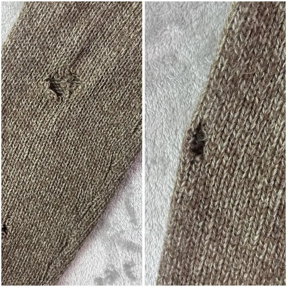 Vintage Y2K Diesel Wool Full Zip Sweater Mens Large Brown Red Tag Distressed